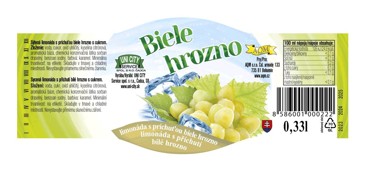 limonada biele hrozno etiketa