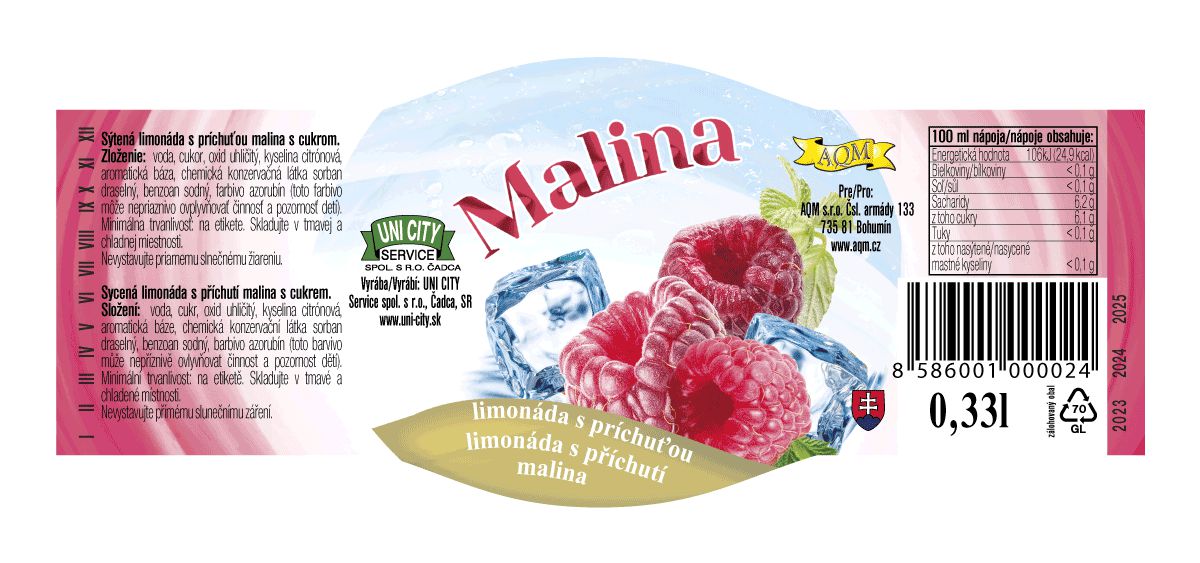 limonada malina etiketa