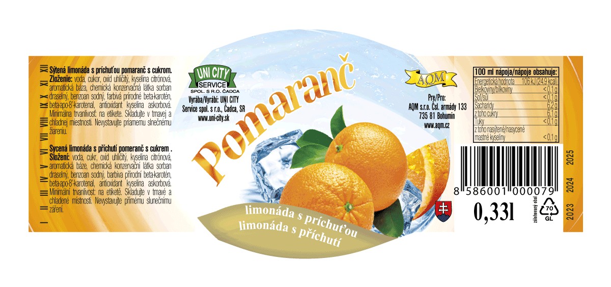 limonada pomaranc etiketa